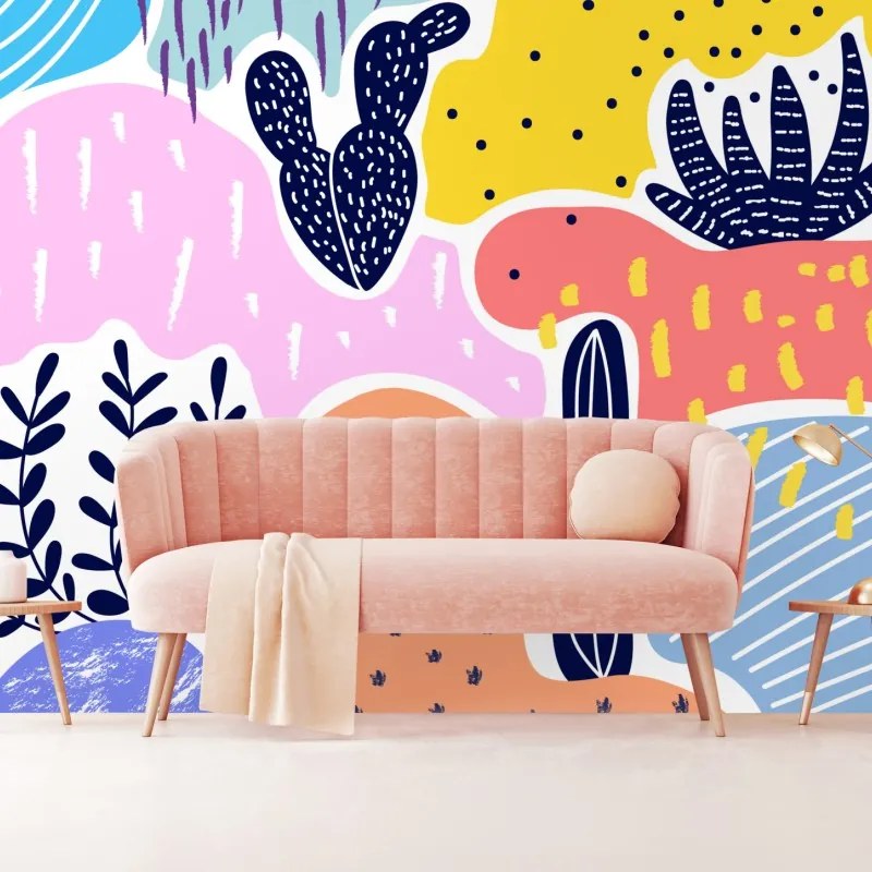 Fototapeta zabawny abstrakcyjny wzór roślinny