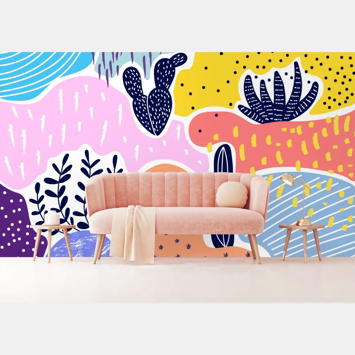 Fototapeta zabawny abstrakcyjny wzór roślinny – Wallissimo® Fototapeta zabawny abstrakcyjny wzór roślinny – Wallissimo®