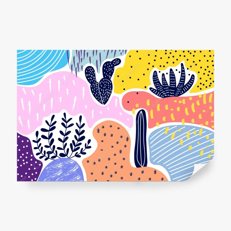 Fototapeta zabawny abstrakcyjny wzór roślinny