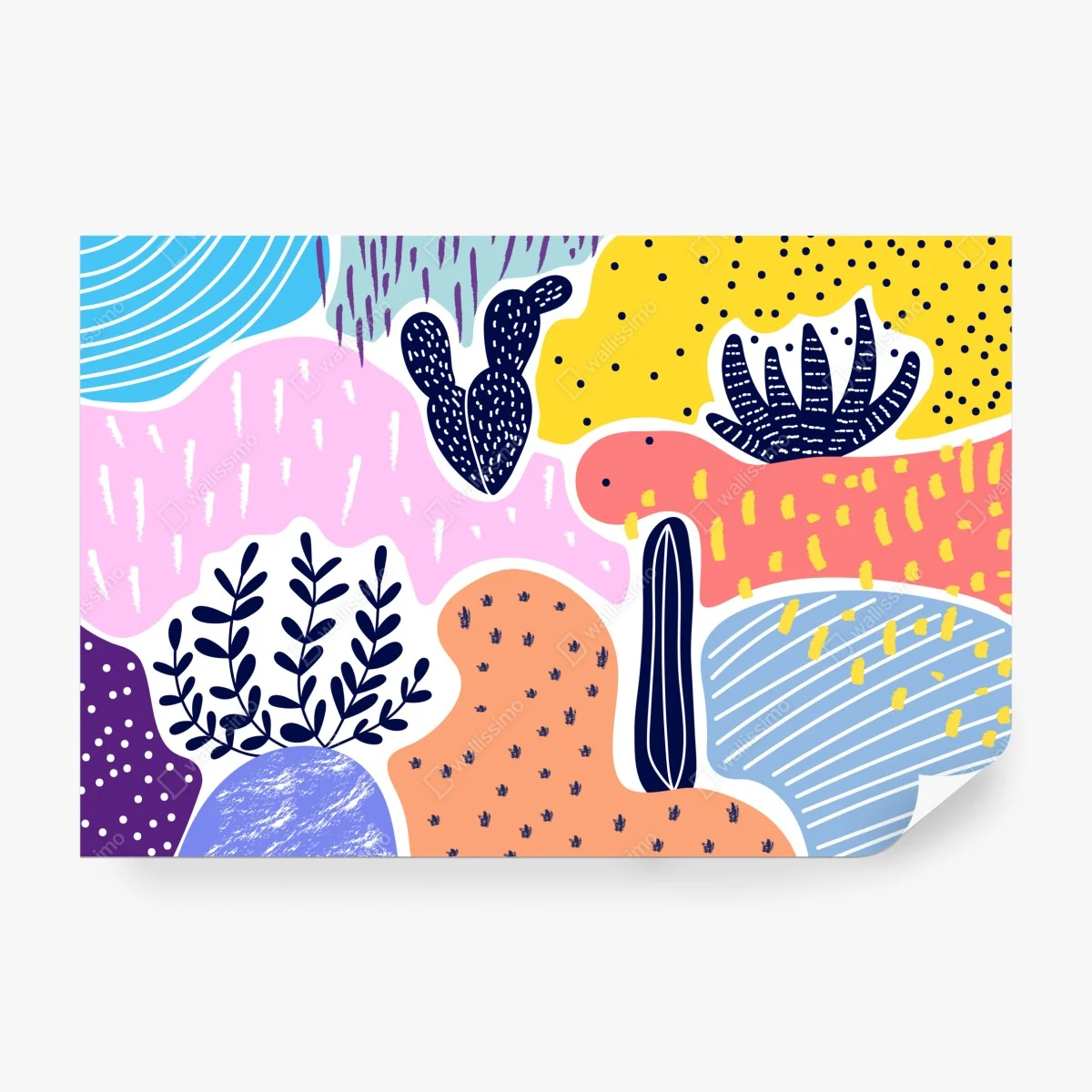 Fototapeta zabawny abstrakcyjny wzór roślinny – Wallissimo® Fototapeta zabawny abstrakcyjny wzór roślinny – Wallissimo®