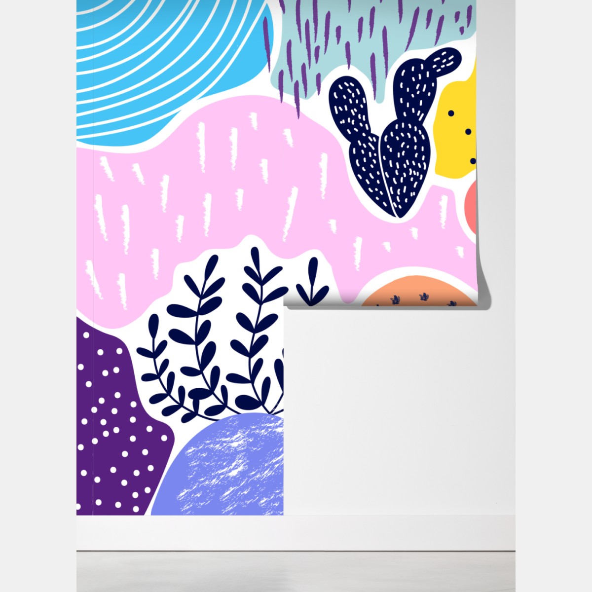 Fototapeta zabawny abstrakcyjny wzór roślinny – Wallissimo® Fototapeta zabawny abstrakcyjny wzór roślinny – Wallissimo®