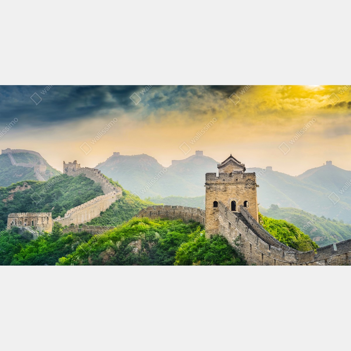 Fototapeta wschód słońca nad Wielkim Murem Chińskim – Wallissimo® Fototapeta wschód słońca nad Wielkim Murem Chińskim – Wallissimo®