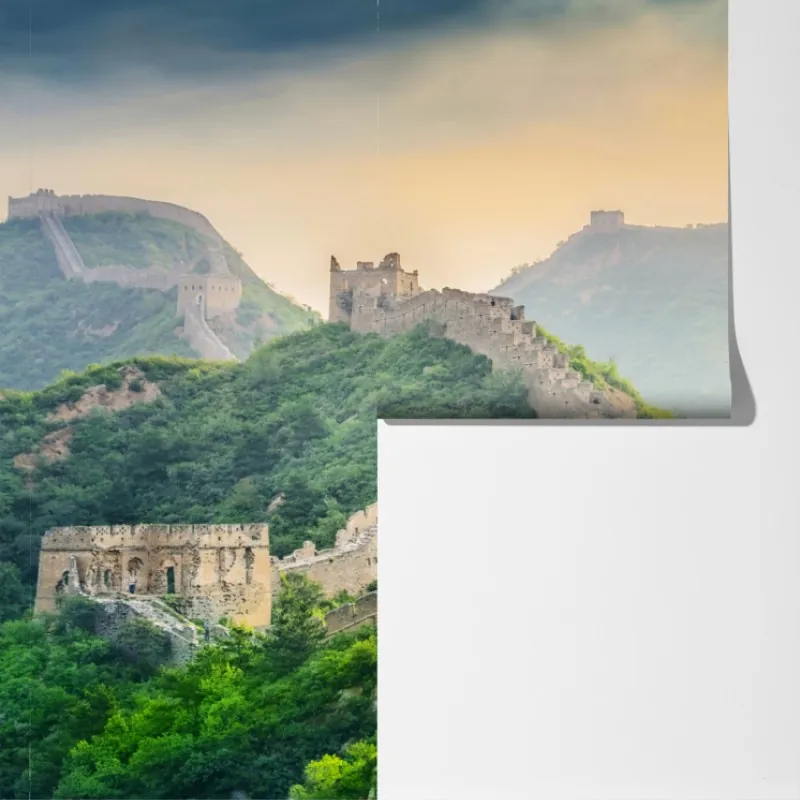 Fototapeta wschód słońca nad Wielkim Murem Chińskim – Wallissimo® Fototapeta wschód słońca nad Wielkim Murem Chińskim – Wallissimo®