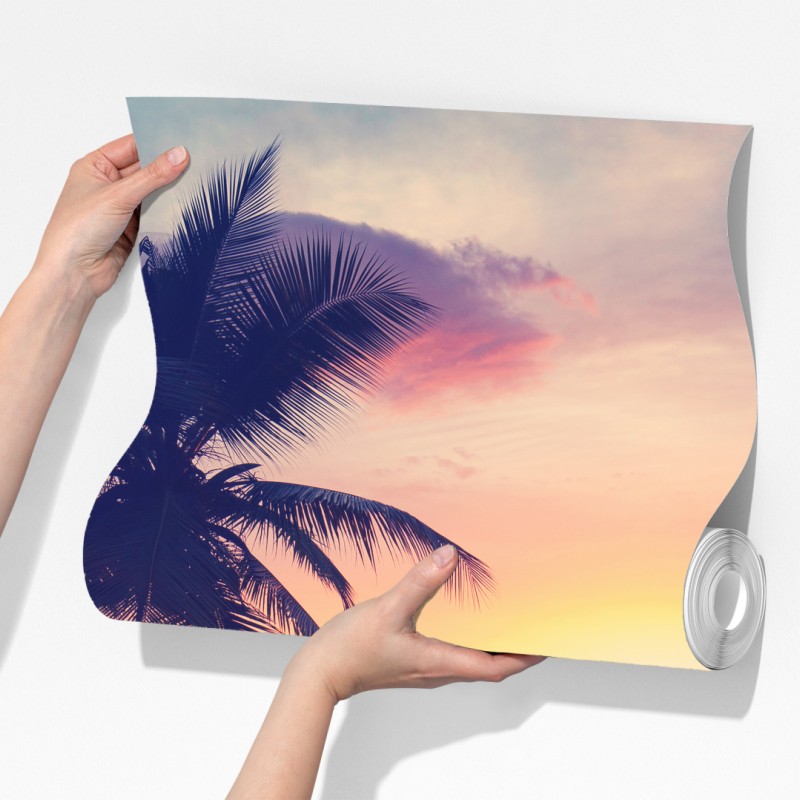 Fototapeta tropikalny pastelowy zachód słońca nad morzem – Wallissimo® Fototapeta tropikalny pastelowy zachód słońca nad morzem – Wallissimo®