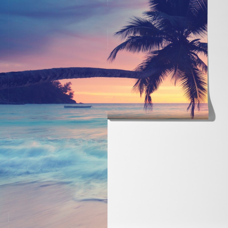 Fototapeta tropikalny pastelowy zachód słońca nad morzem – Wallissimo® Fototapeta tropikalny pastelowy zachód słońca nad morzem – Wallissimo®
