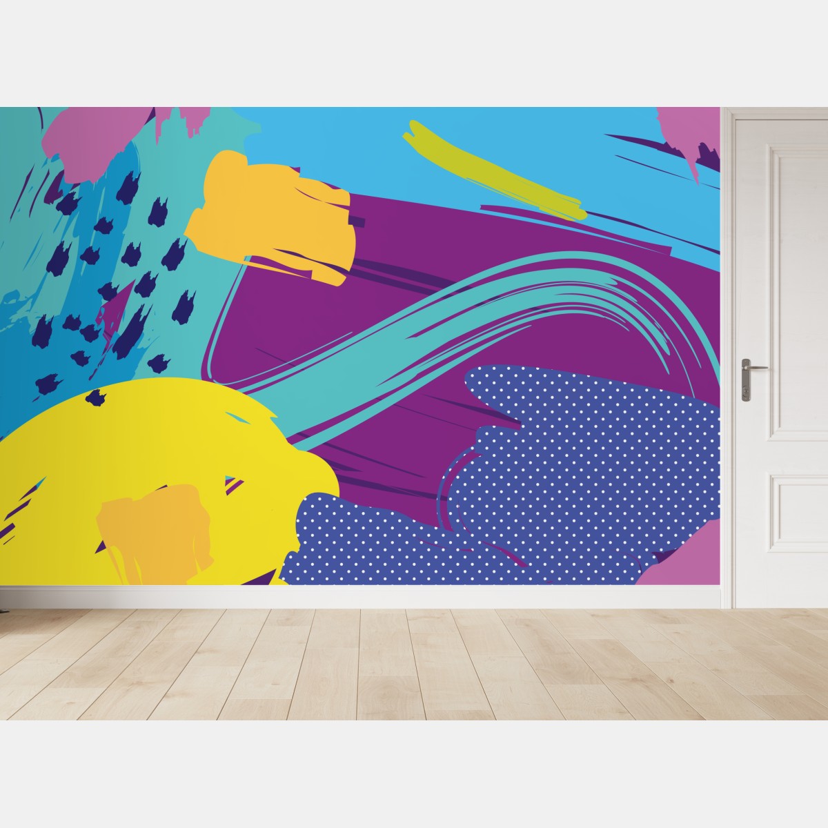Wall mural vibrant abstract pop-art composition