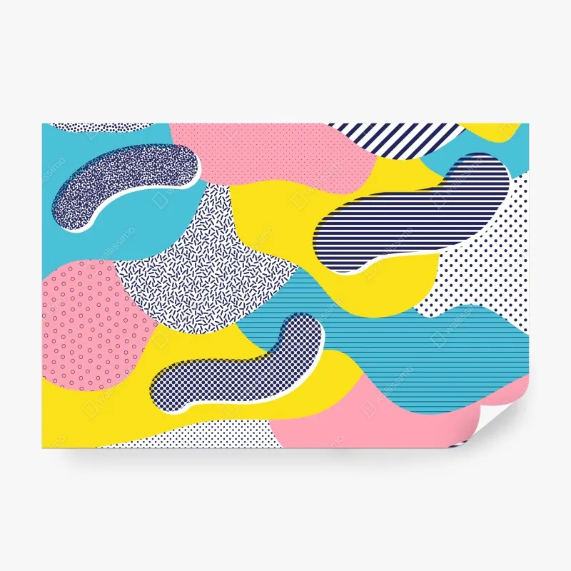Fototapeta zabawny abstrakcyjny wzór memphis