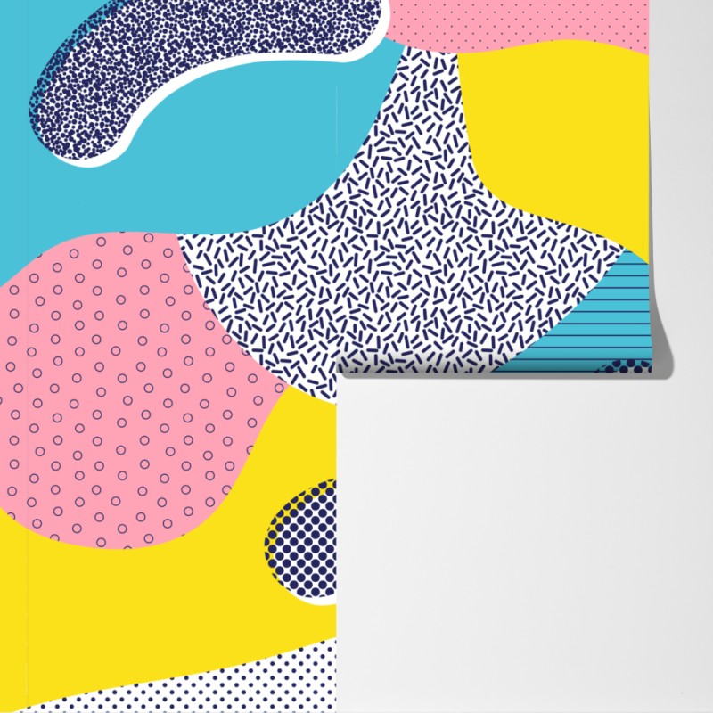 Fototapeta zabawny abstrakcyjny wzór memphis – Wallissimo® Fototapeta zabawny abstrakcyjny wzór memphis – Wallissimo®