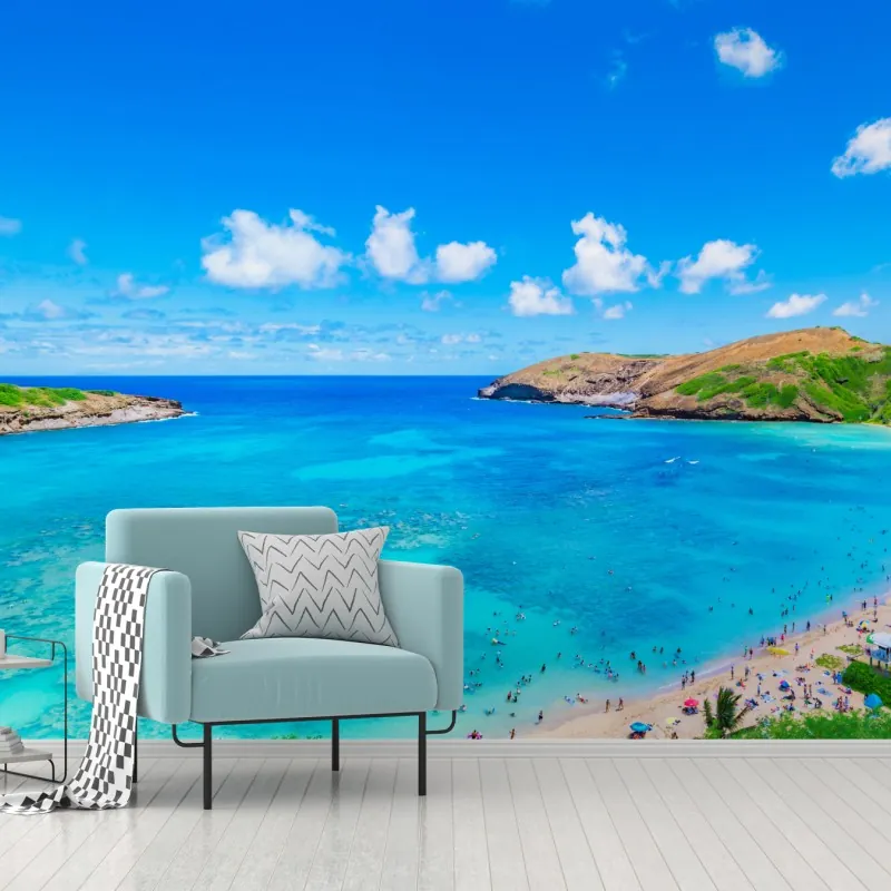 Fototapeta tropikalna turkusowa zatoka panorama – Wallissimo® Fototapeta tropikalna turkusowa zatoka panorama – Wallissimo®