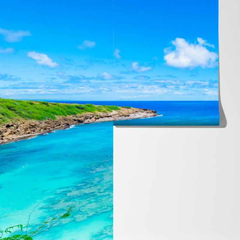 Fototapeta tropikalna turkusowa zatoka panorama – Wallissimo® Fototapeta tropikalna turkusowa zatoka panorama – Wallissimo®