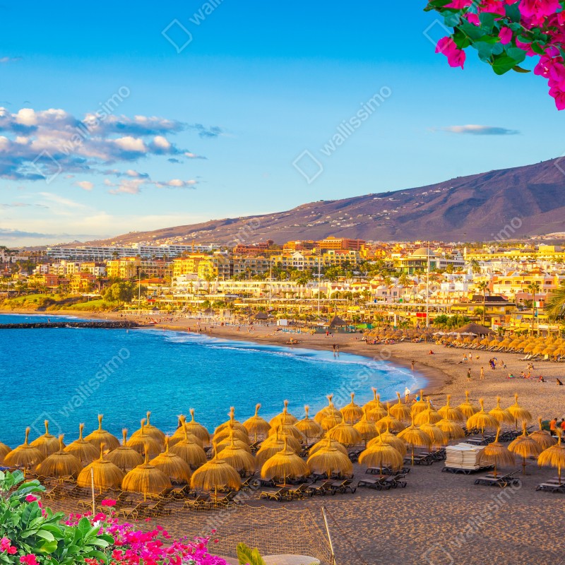 Fototapeta słoneczna plaża Torviscas, Teneryfa – Wallissimo® Fototapeta słoneczna plaża Torviscas, Teneryfa – Wallissimo®