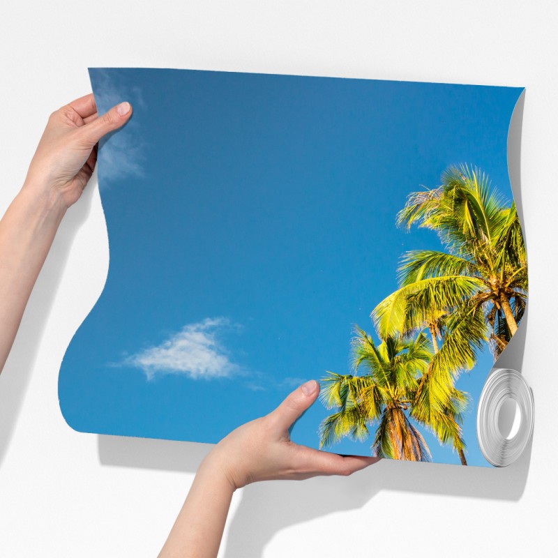 Fototapeta złota tropikalna plaża o zachodzie słońca – Wallissimo® Fototapeta złota tropikalna plaża o zachodzie słońca – Wallissimo®