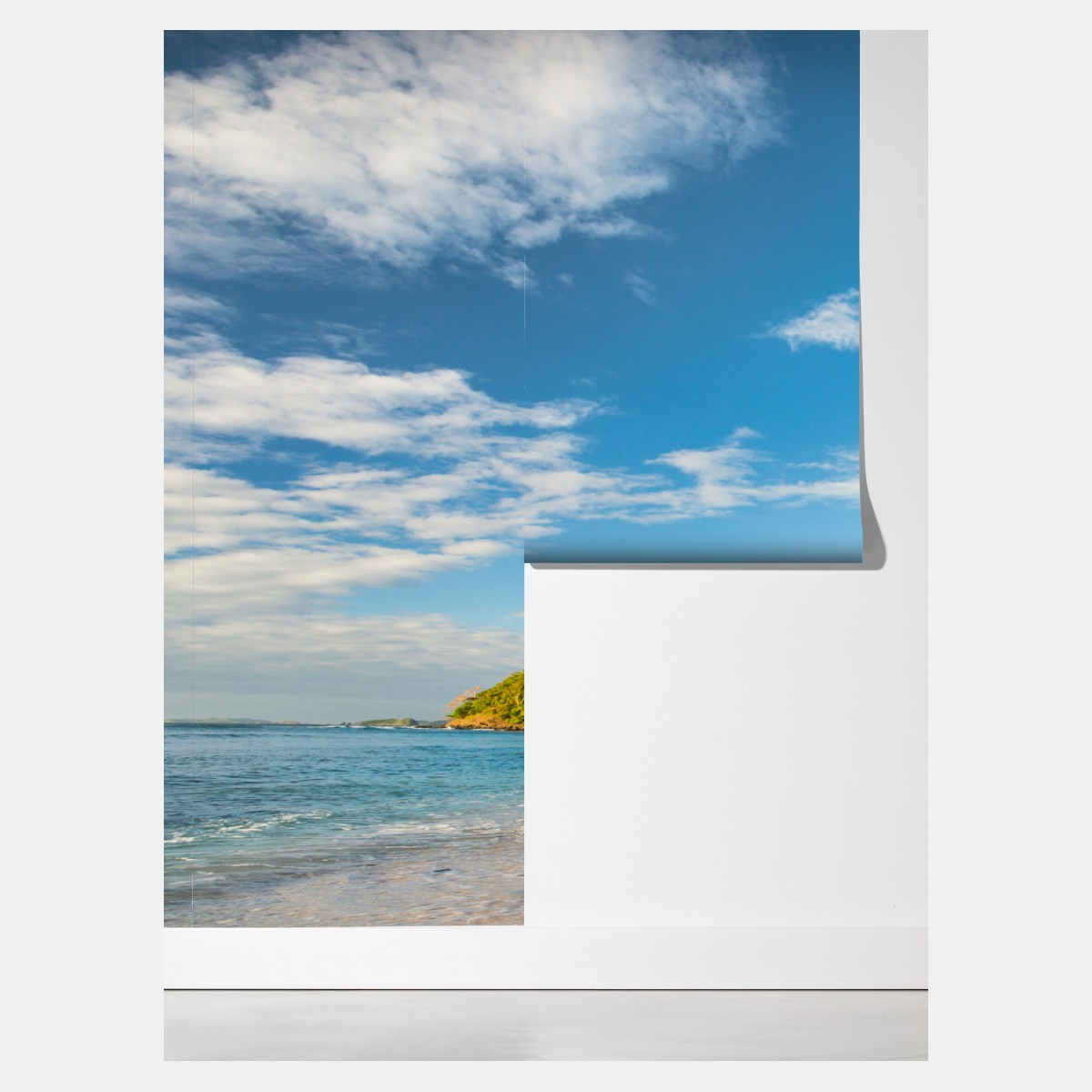 Fototapeta złota tropikalna plaża o zachodzie słońca – Wallissimo® Fototapeta złota tropikalna plaża o zachodzie słońca – Wallissimo®