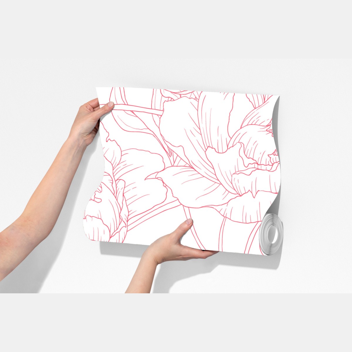 Fototapeta delikatny różowy wzór piwonii w stylu line art – Wallissimo® Fototapeta delikatny różowy wzór piwonii w stylu line art – Wallissimo®