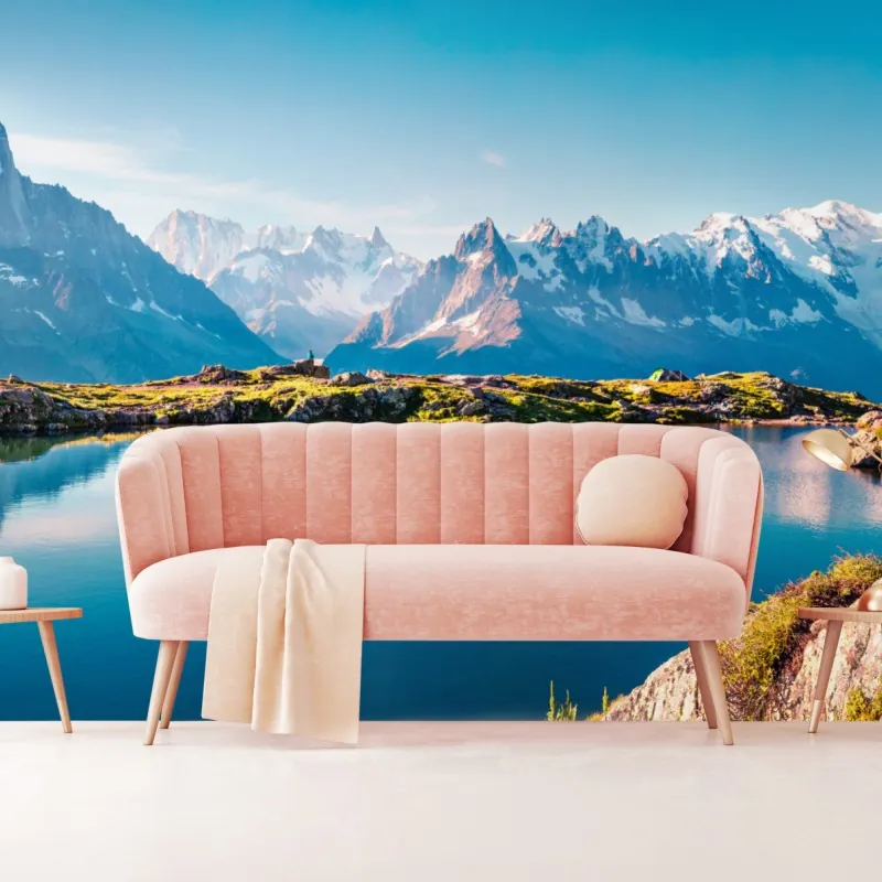 Fototapeta Lac Blanc z widokiem na Mont Blanc