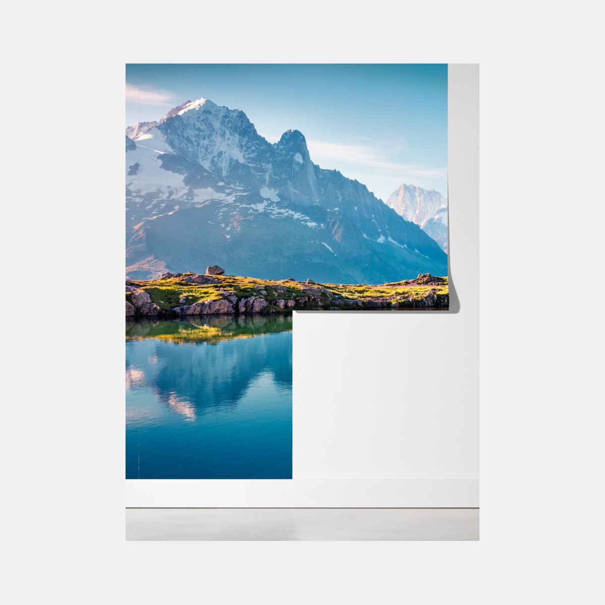 Fototapeta Lac Blanc z widokiem na Mont Blanc – Wallissimo® Fototapeta Lac Blanc z widokiem na Mont Blanc – Wallissimo®