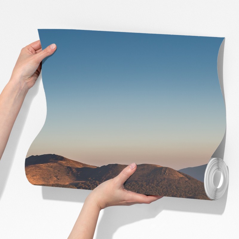 Fototapeta złoty grzbiet górski o zachodzie słońca – Wallissimo® Fototapeta złoty grzbiet górski o zachodzie słońca – Wallissimo®