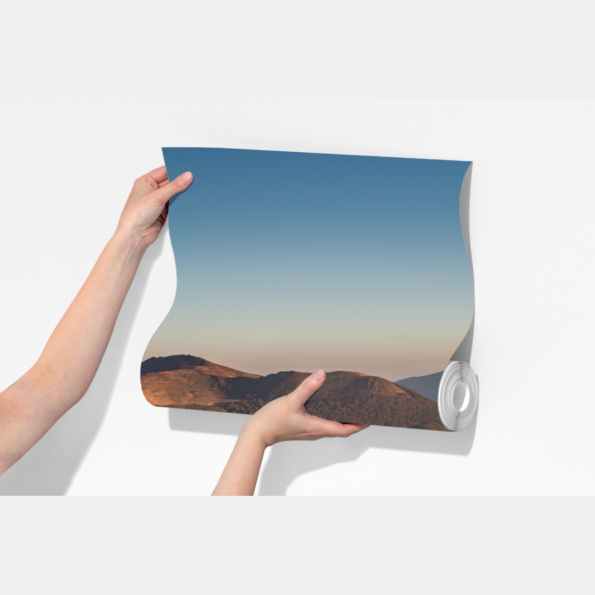 Fototapeta złoty grzbiet górski o zachodzie słońca – Wallissimo® Fototapeta złoty grzbiet górski o zachodzie słońca – Wallissimo®