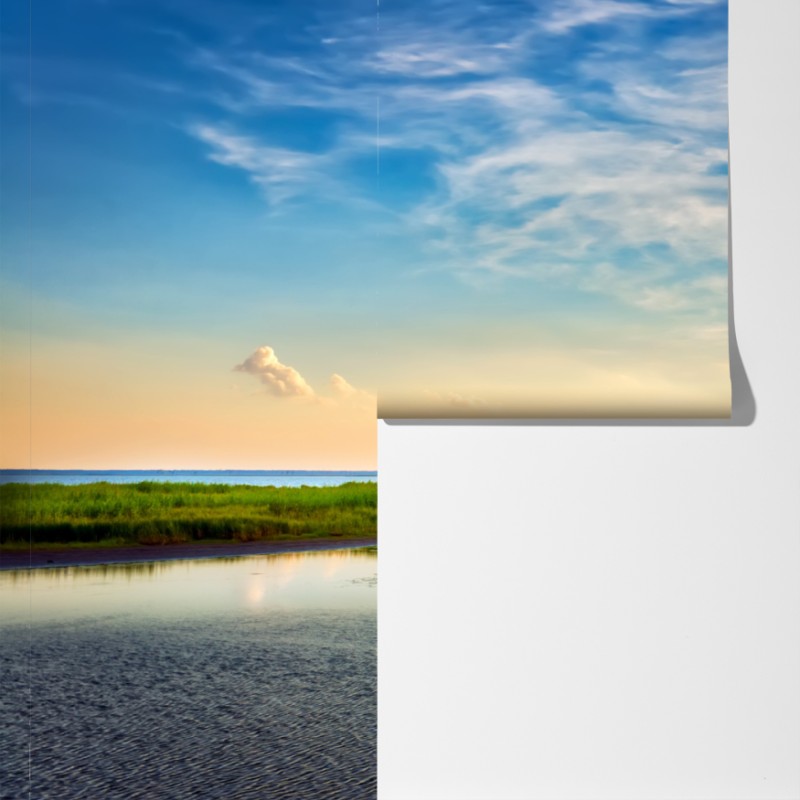 Fototapeta czapla nad zatoką Chesapeake o zachodzie słońca – Wallissimo® Fototapeta czapla nad zatoką Chesapeake o zachodzie słońca – Wallissimo®