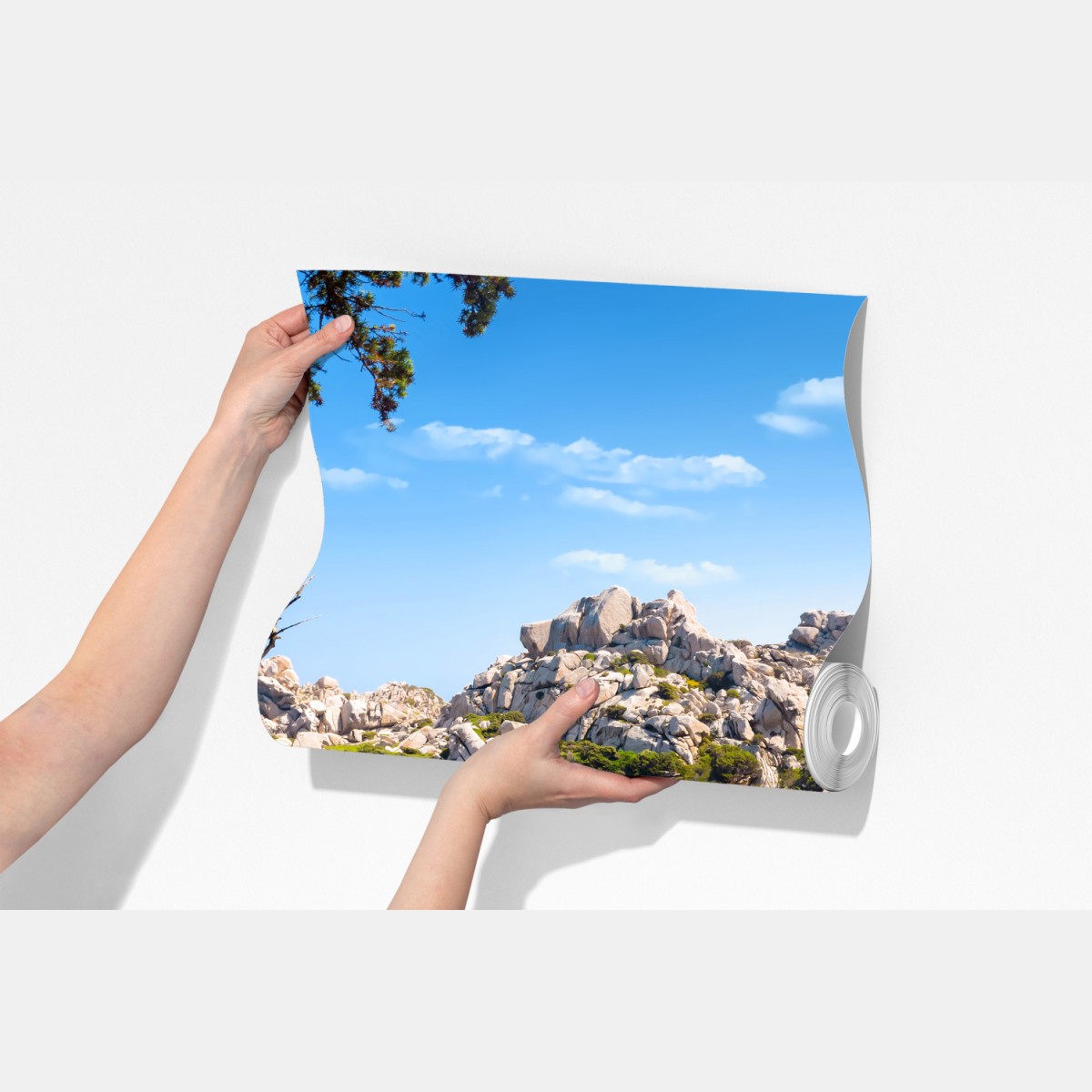 Fototapeta turkusowa zatoka nad skalistym wybrzeżem – Wallissimo® Fototapeta turkusowa zatoka nad skalistym wybrzeżem – Wallissimo®