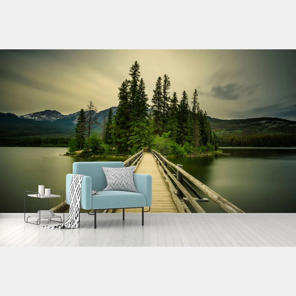 Fototapeta wieczorny spacer na wyspę Pyramid, Park Narodowy Jasper – Wallissimo® Fototapeta wieczorny spacer na wyspę Pyramid, Park Narodowy Jasper – Wallissimo®