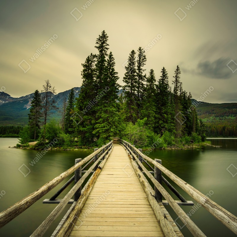 Fototapeta wieczorny spacer na wyspę Pyramid, Park Narodowy Jasper – Wallissimo® Fototapeta wieczorny spacer na wyspę Pyramid, Park Narodowy Jasper – Wallissimo®