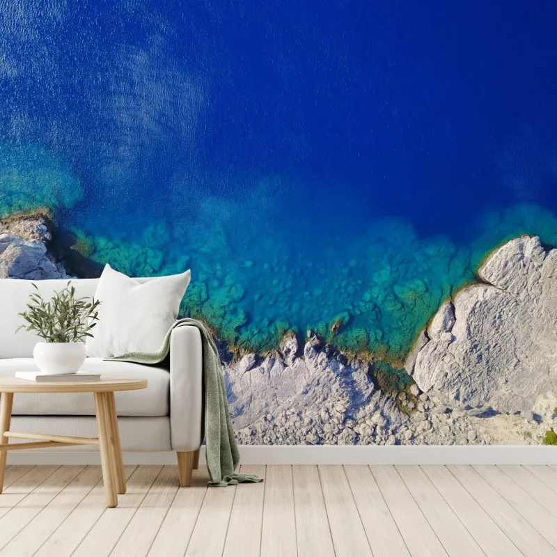 Fototapeta widok z lotu ptaka na skaliste wybrzeże