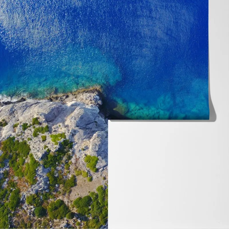 Fototapeta widok z lotu ptaka na skaliste wybrzeże – Wallissimo® Fototapeta widok z lotu ptaka na skaliste wybrzeże – Wallissimo®