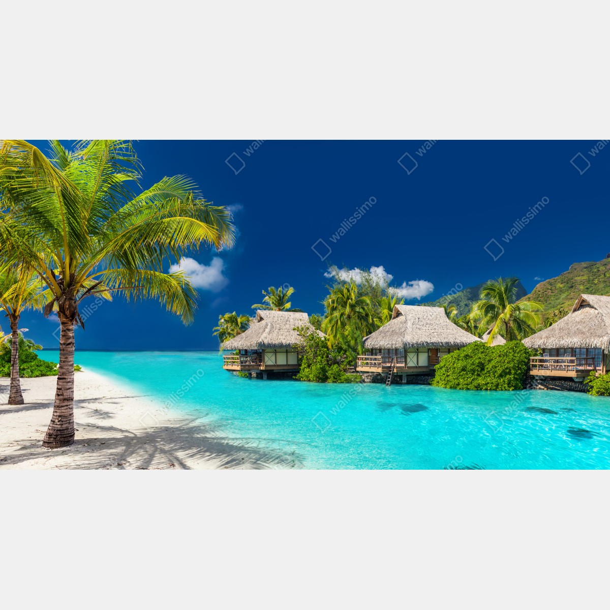 Fototapeta tropikalne bungalowy nad turkusowym morzem – Wallissimo® Fototapeta tropikalne bungalowy nad turkusowym morzem – Wallissimo®