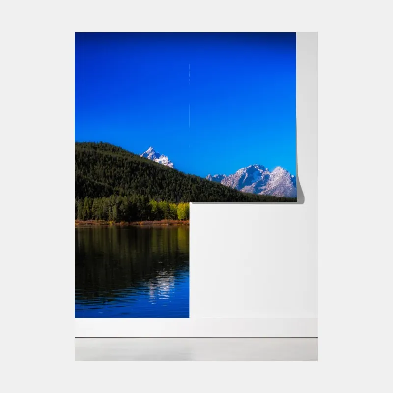 Fototapeta jesienna panorama gór i jeziora – Wallissimo® Fototapeta jesienna panorama gór i jeziora – Wallissimo®