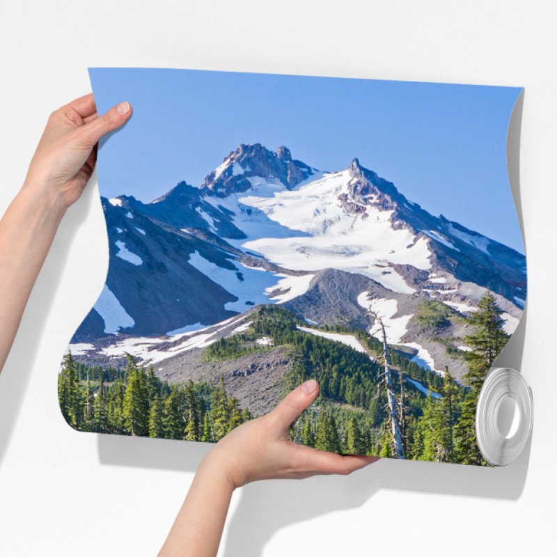 Fototapeta spokojne górskie jezioro z lustrzanym odbiciem – Wallissimo® Fototapeta spokojne górskie jezioro z lustrzanym odbiciem – Wallissimo®