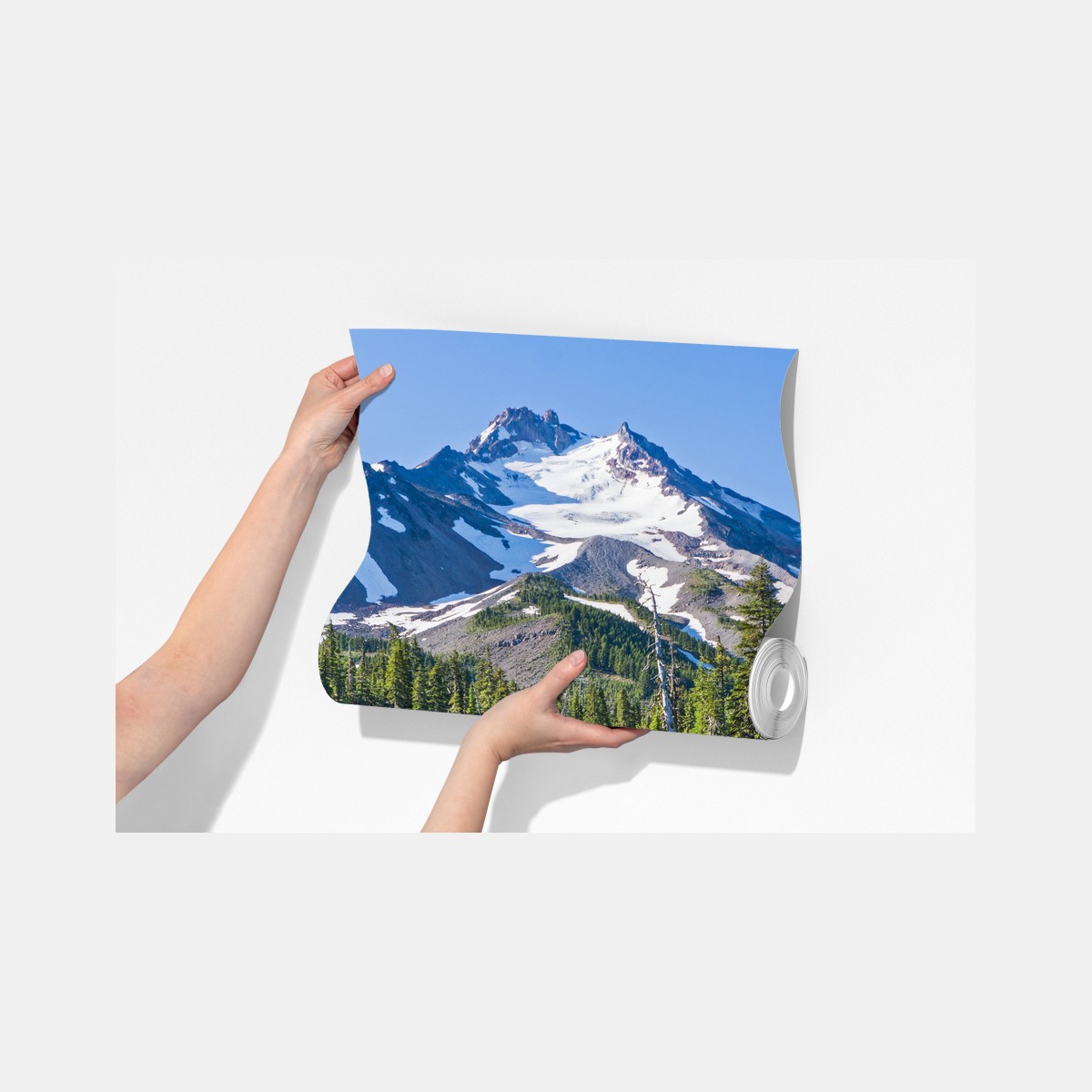 Fototapeta spokojne górskie jezioro z lustrzanym odbiciem – Wallissimo® Fototapeta spokojne górskie jezioro z lustrzanym odbiciem – Wallissimo®