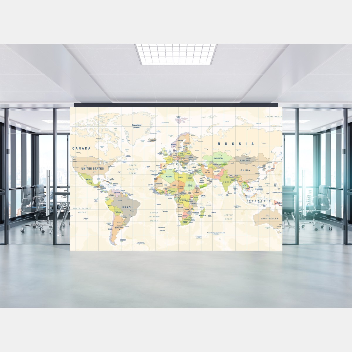 Wall mural vintage pastel world map