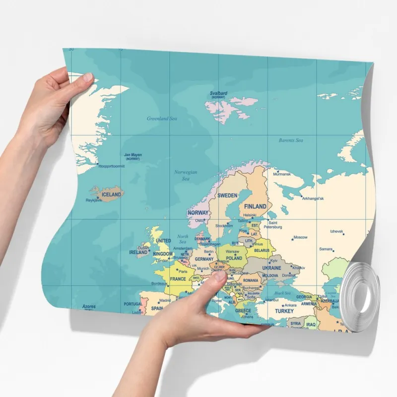 Fototapeta vintage mapa świata – Wallissimo® Fototapeta vintage mapa świata – Wallissimo®