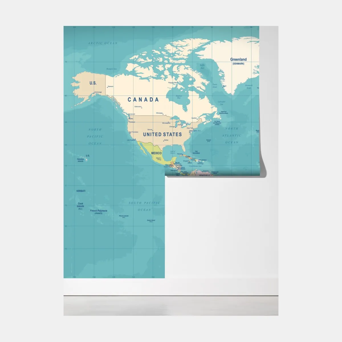 Fototapeta vintage mapa świata – Wallissimo® Fototapeta vintage mapa świata – Wallissimo®