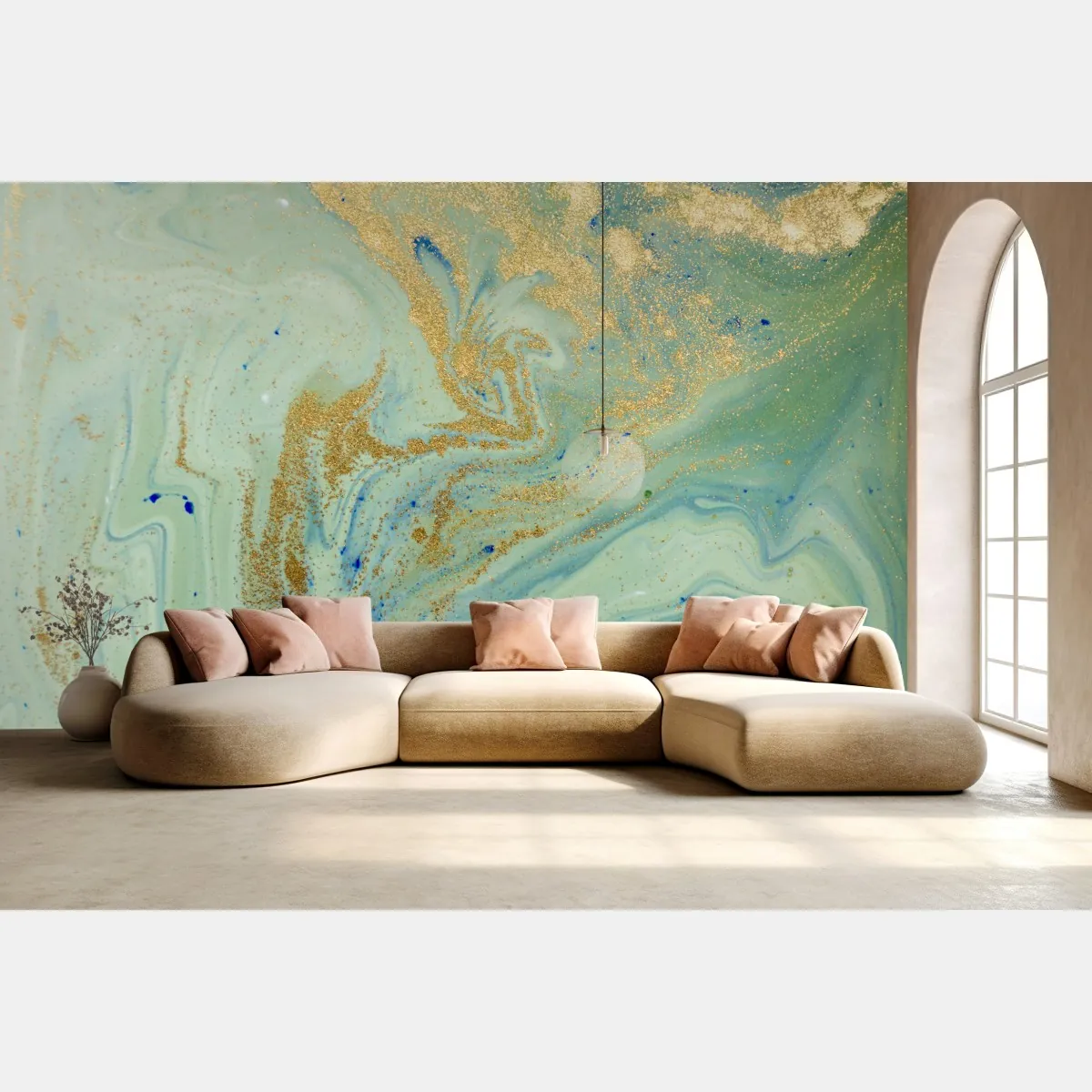 Fototapeta turkusowy marmur ze złotymi żyłkami – Wallissimo® Fototapeta turkusowy marmur ze złotymi żyłkami – Wallissimo®