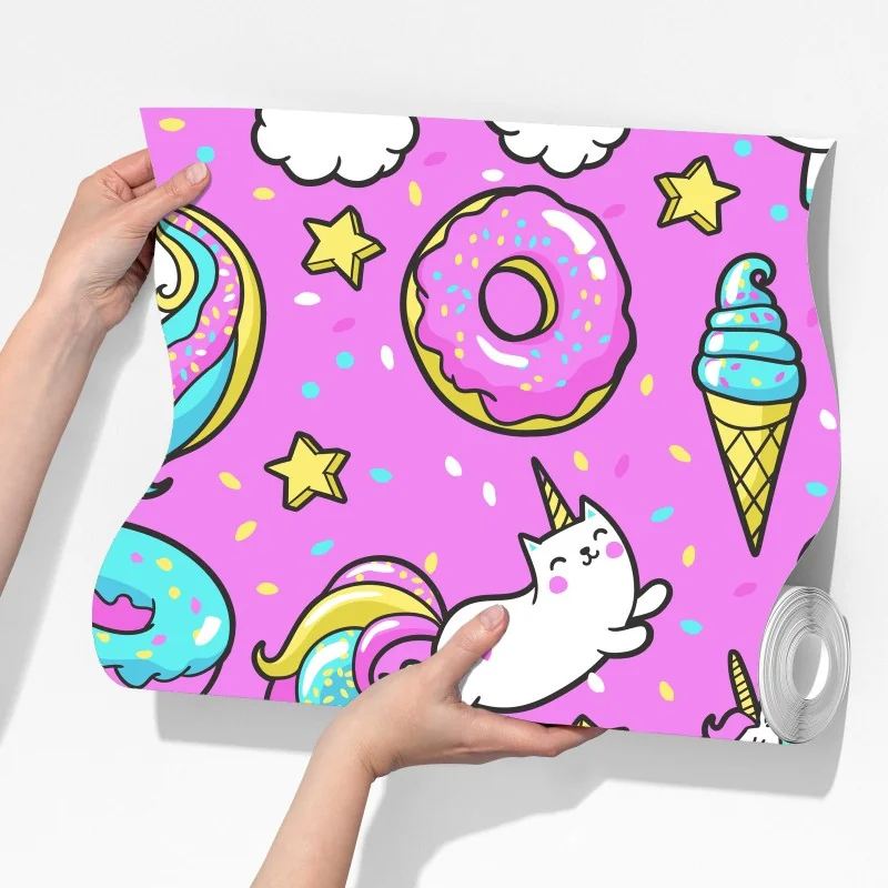 Fototapeta pastelowe jednorożce i słodkości – Wallissimo® Fototapeta pastelowe jednorożce i słodkości – Wallissimo®