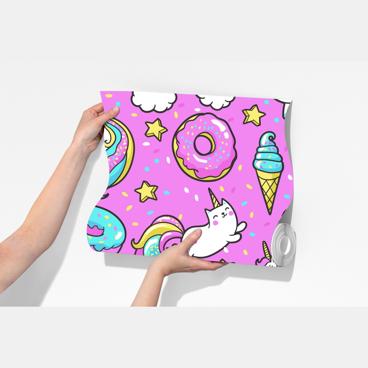 Fototapeta pastelowe jednorożce i słodkości – Wallissimo® Fototapeta pastelowe jednorożce i słodkości – Wallissimo®