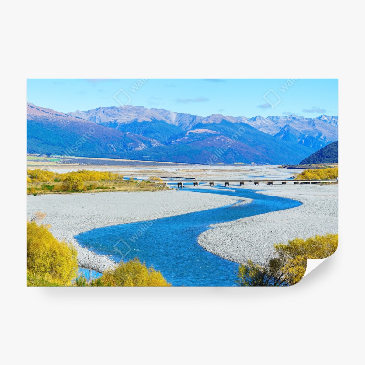 Fototapeta jesienny zakręt rzeki w Arthur's Pass National Park, South Island, New Zealand – Wallissimo® Fototapeta jesienny zakręt rzeki w Arthur's Pass National Park, South Island, New Zealand – Wallissimo®