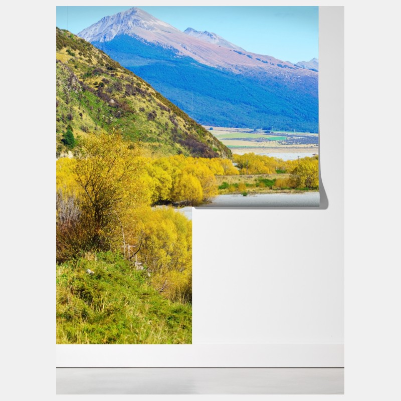 Fototapeta jesienny zakręt rzeki w Arthur's Pass National Park, South Island, New Zealand – Wallissimo® Fototapeta jesienny zakręt rzeki w Arthur's Pass National Park, South Island, New Zealand – Wallissimo®