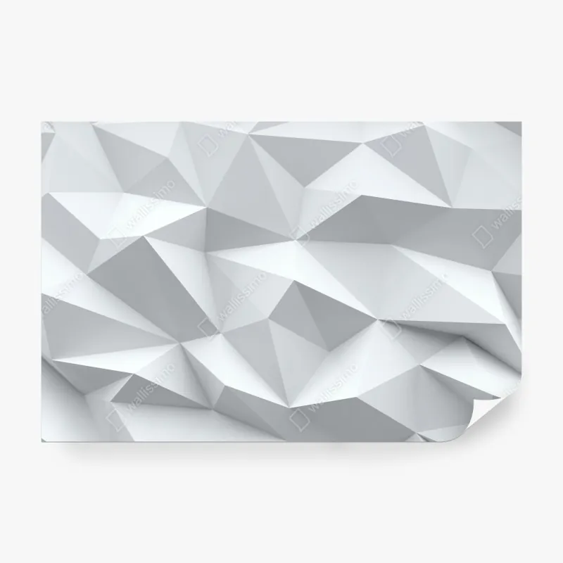 Fototapeta biały trójwymiarowy geometryczny wzór low-poly