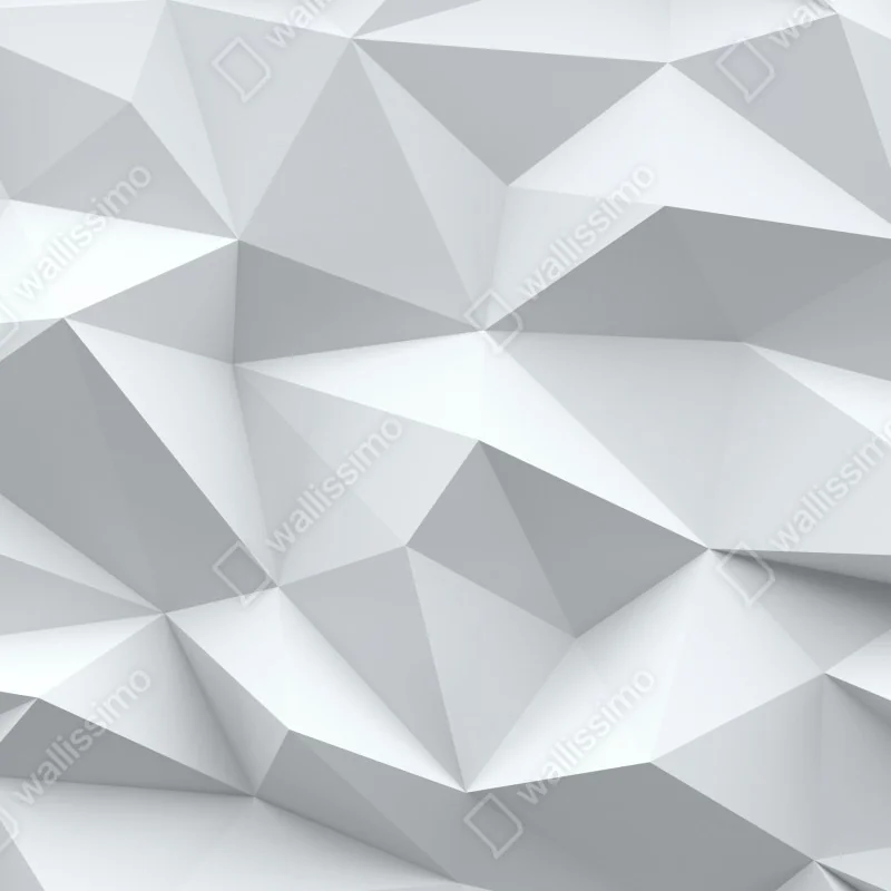 Fototapeta biały trójwymiarowy geometryczny wzór low-poly – Wallissimo® Fototapeta biały trójwymiarowy geometryczny wzór low-poly – Wallissimo®