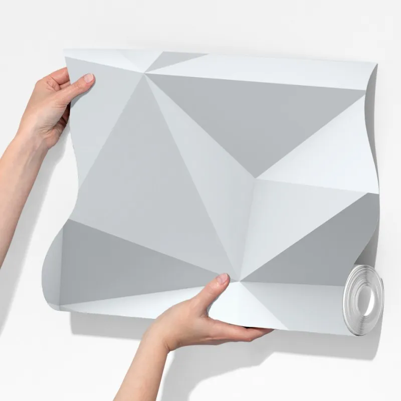 Fototapeta biały trójwymiarowy geometryczny wzór low-poly – Wallissimo® Fototapeta biały trójwymiarowy geometryczny wzór low-poly – Wallissimo®