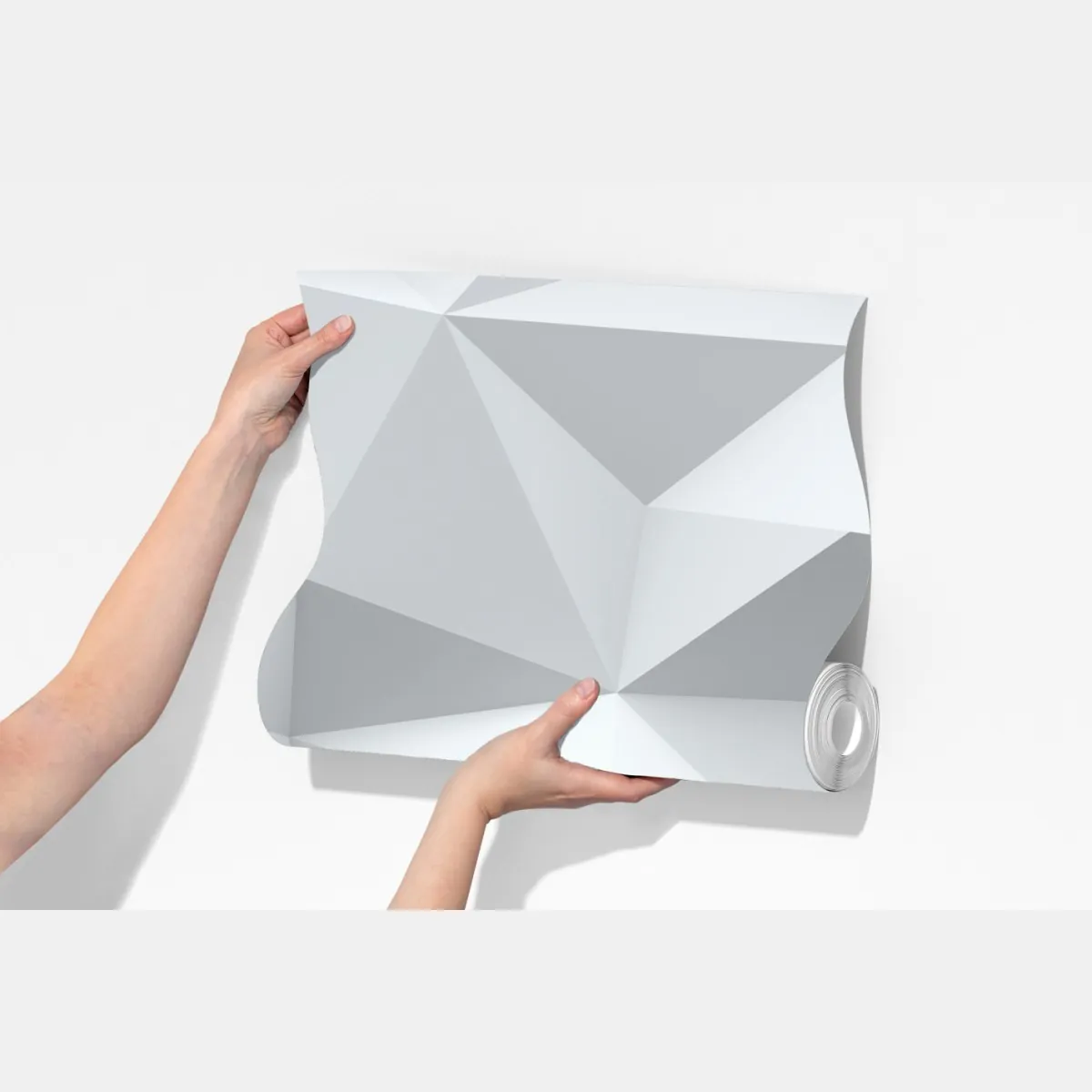 Fototapeta biały trójwymiarowy geometryczny wzór low-poly – Wallissimo® Fototapeta biały trójwymiarowy geometryczny wzór low-poly – Wallissimo®