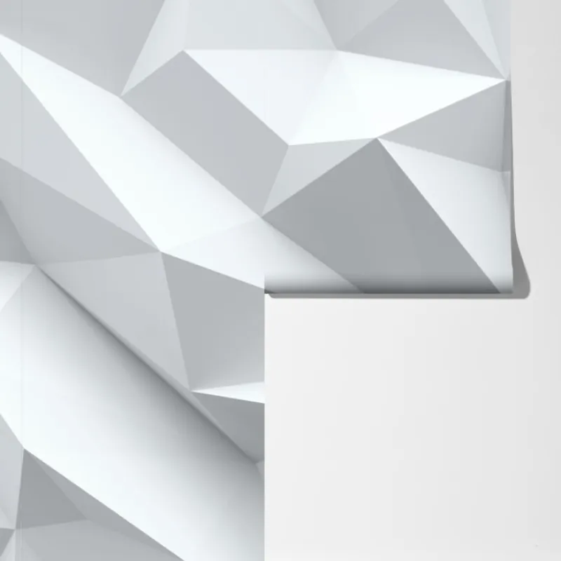 Fototapeta biały trójwymiarowy geometryczny wzór low-poly – Wallissimo® Fototapeta biały trójwymiarowy geometryczny wzór low-poly – Wallissimo®