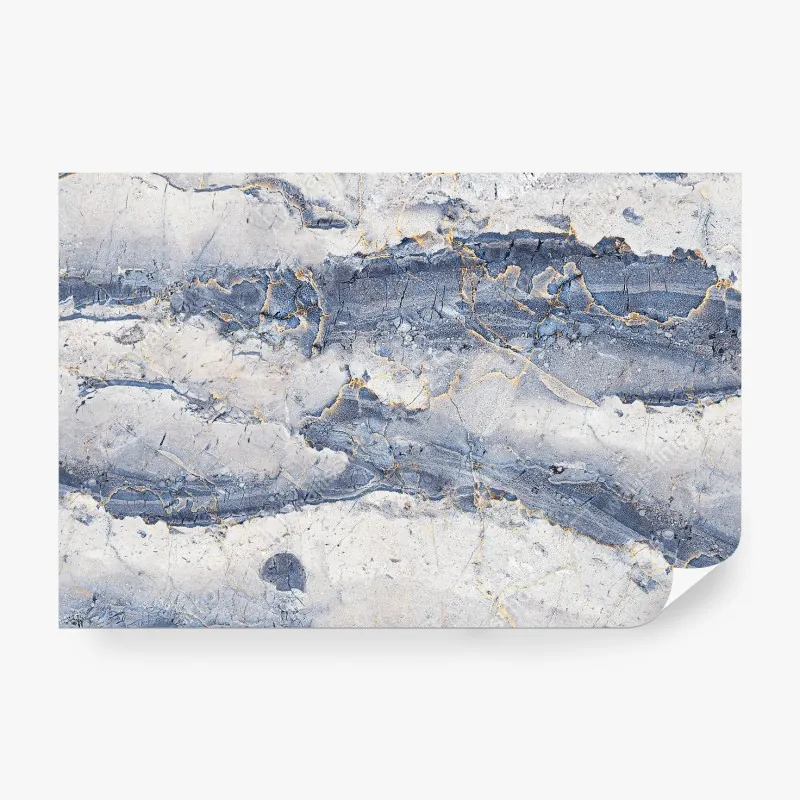Fototapeta niebieski marmur ze złotymi żyłami