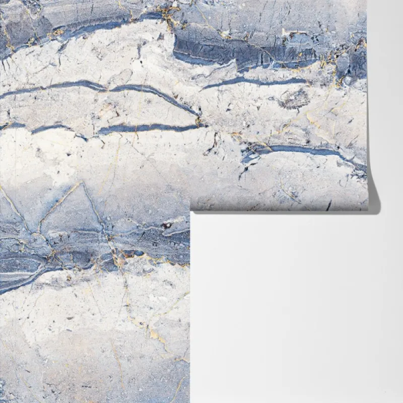 Fototapeta niebieski marmur ze złotymi żyłami – Wallissimo® Fototapeta niebieski marmur ze złotymi żyłami – Wallissimo®