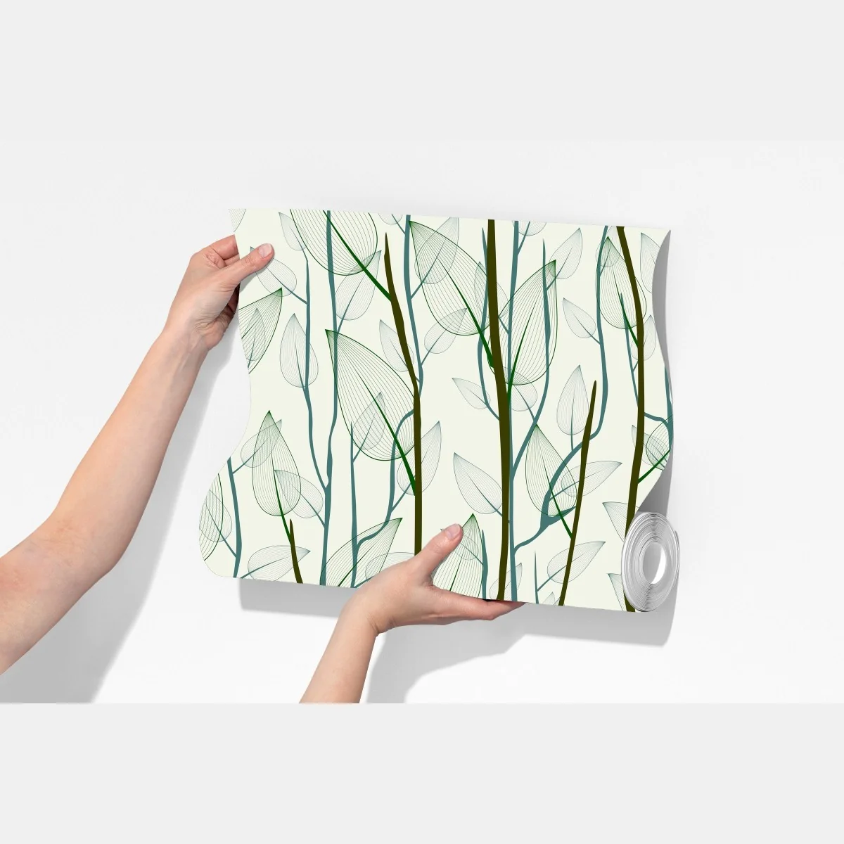 Fototapeta delikatny wzór liści i gałęzi – Wallissimo® Fototapeta delikatny wzór liści i gałęzi – Wallissimo®