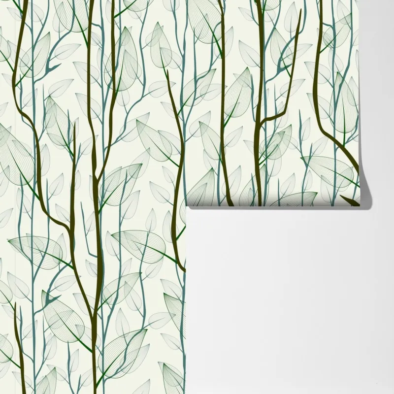 Fototapeta delikatny wzór liści i gałęzi – Wallissimo® Fototapeta delikatny wzór liści i gałęzi – Wallissimo®