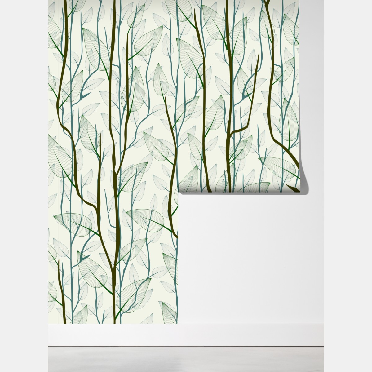 Fototapeta delikatny wzór liści i gałęzi – Wallissimo® Fototapeta delikatny wzór liści i gałęzi – Wallissimo®